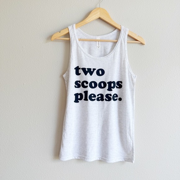 New! Two Scoops Please Lightweight Tank Top - Picture 1 of 4